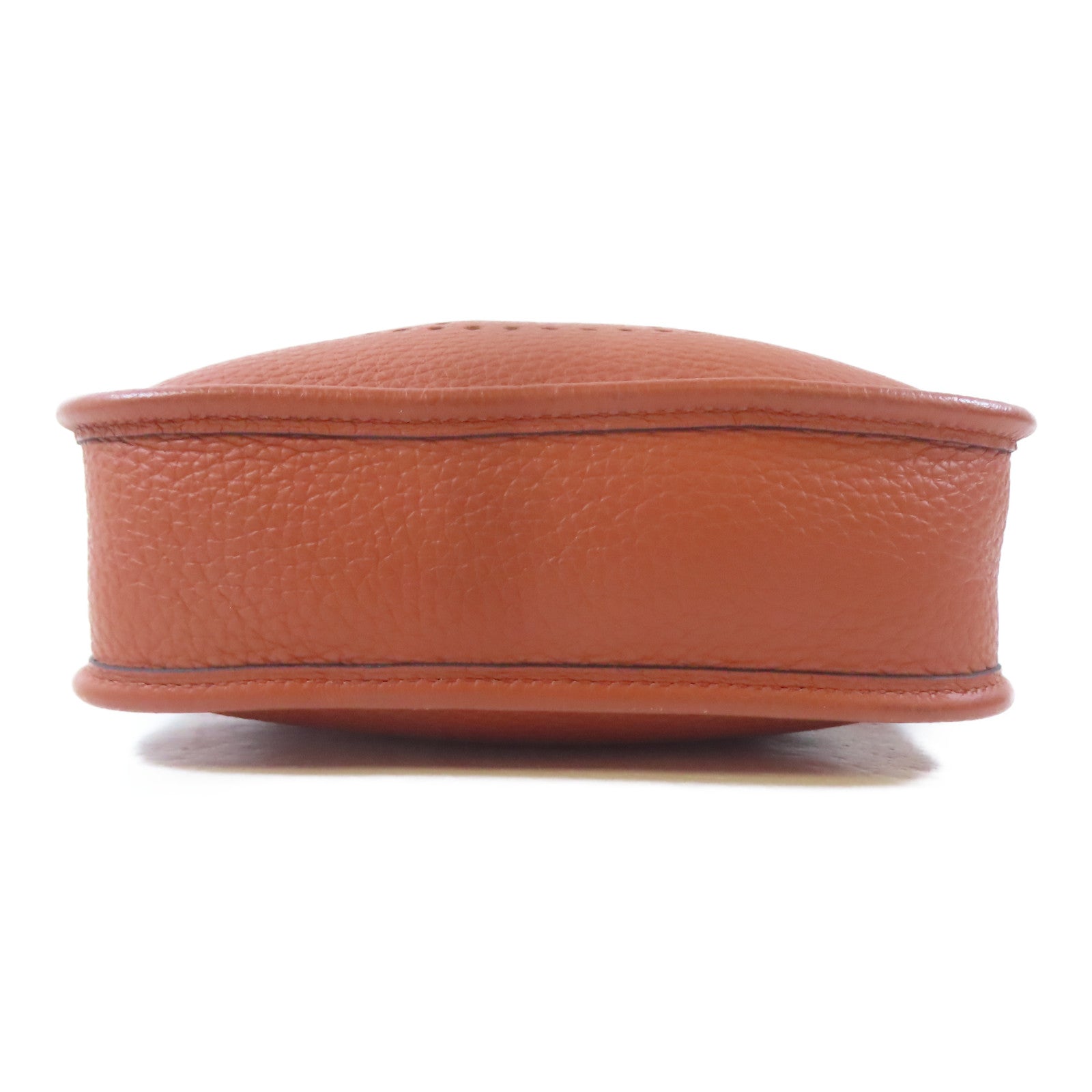 HERMES 【激減優惠】Clemence皮革Mini Evelyne銀扣肩背袋Cuivre/啡色