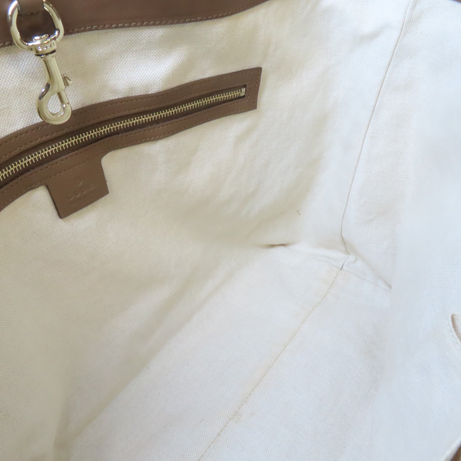 GUCCI 【激減優惠】塗層帆布Tote Bag金扣手挽袋啡色