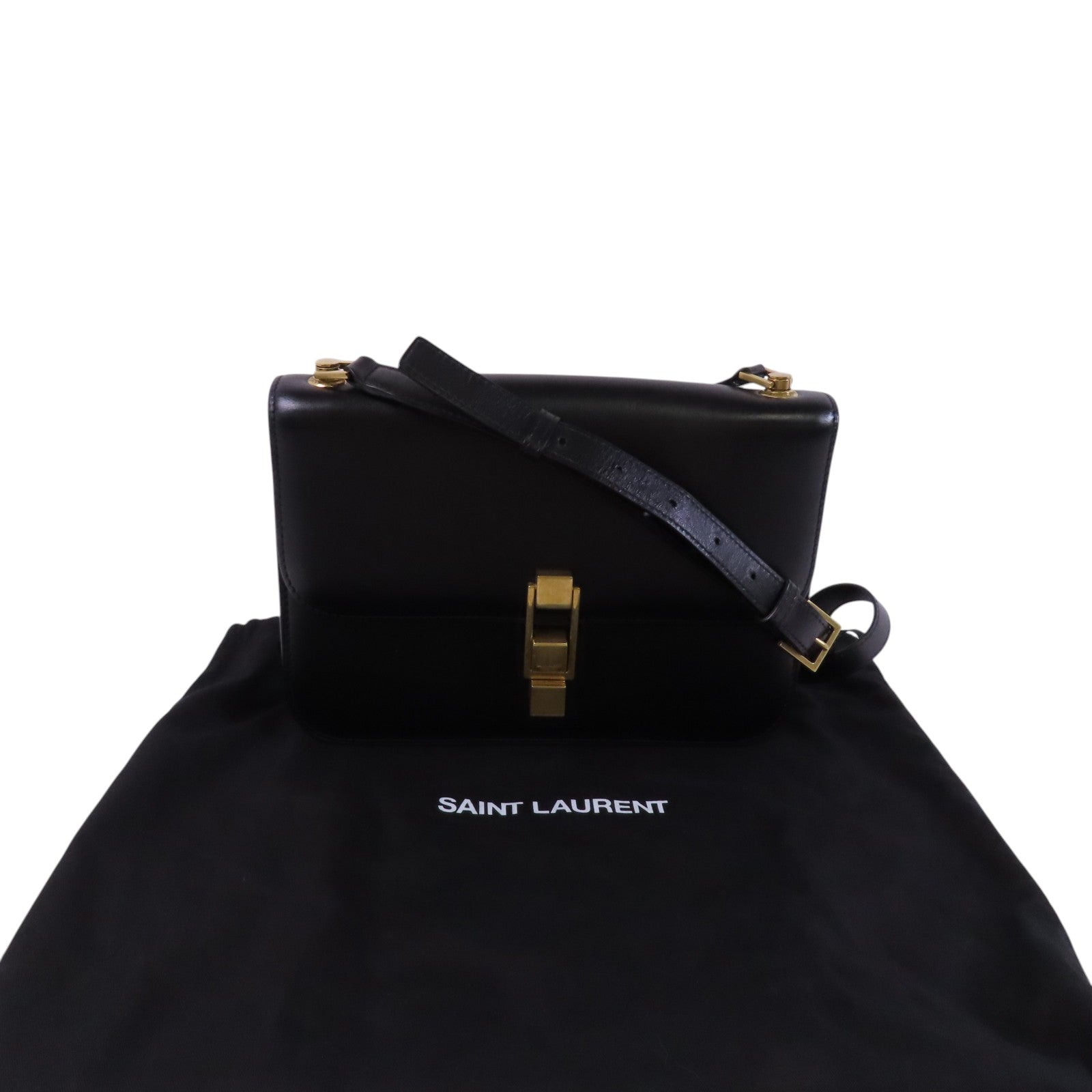 SAINT LAURENT 【激減優惠】牛皮皮革Carre Satchel金扣肩背袋
