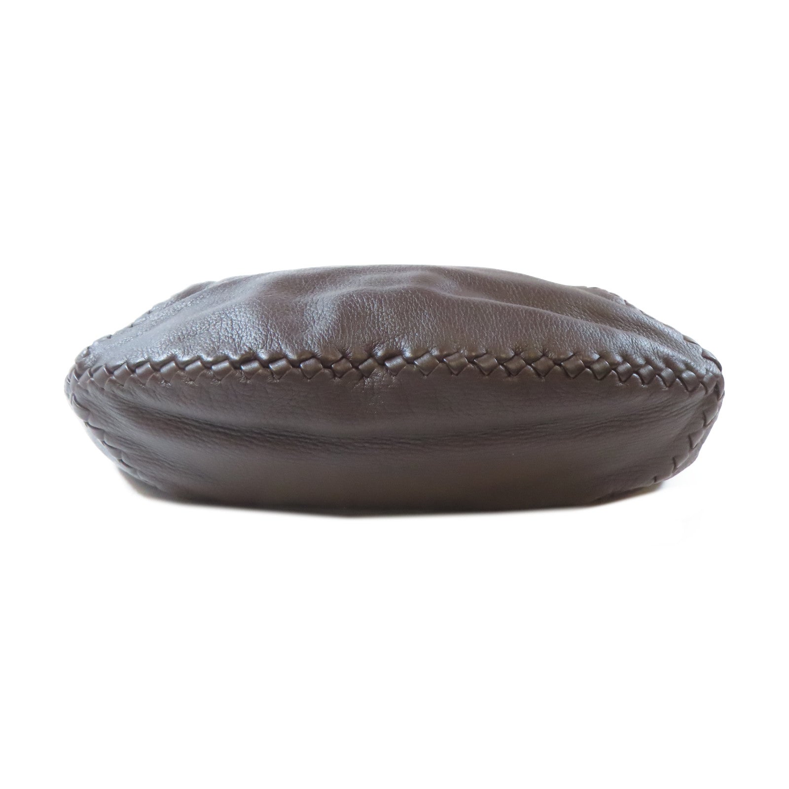 BOTTEGA VENETA 牛皮皮革Tote Bag銀扣手挽袋啡色