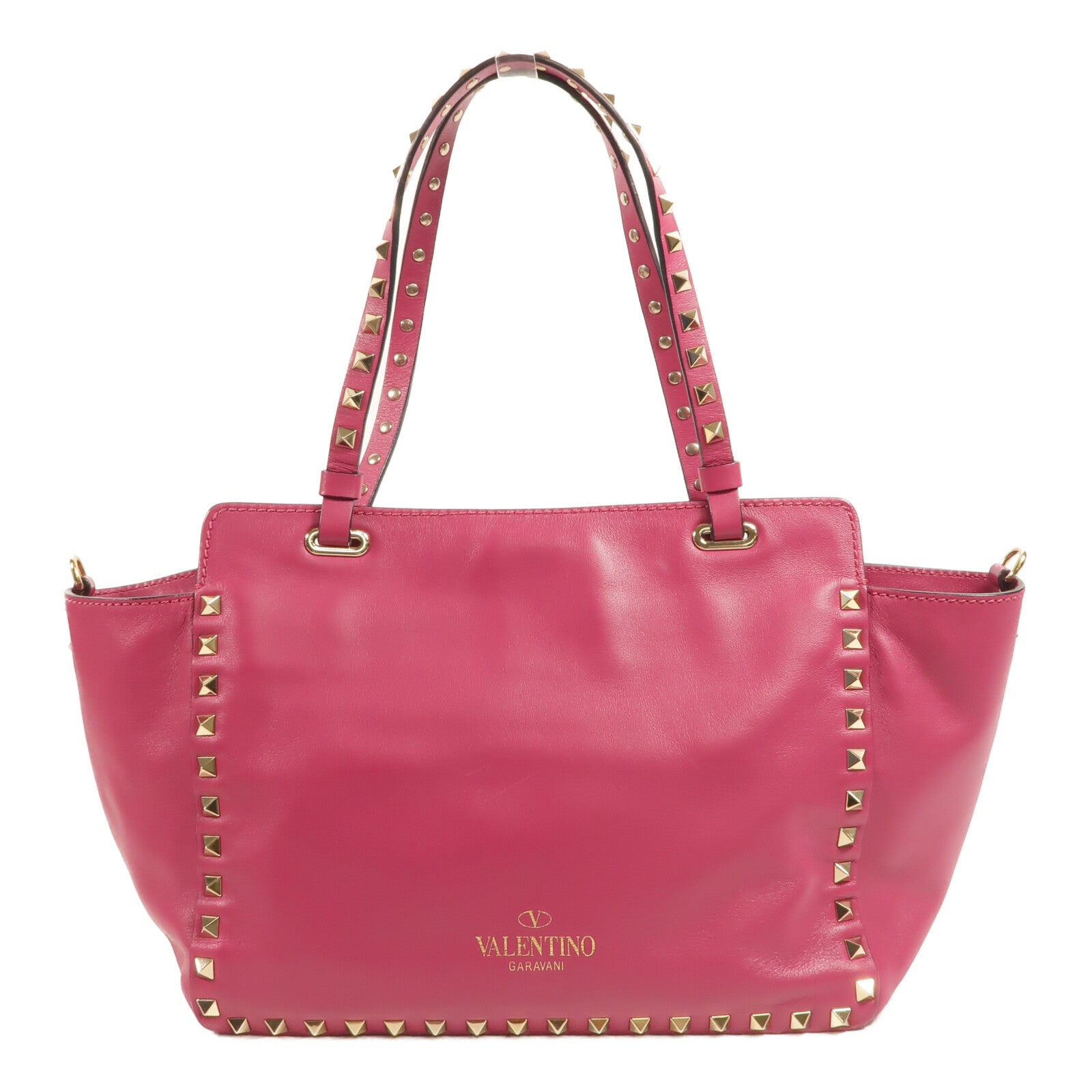 Valentino 牛皮皮革Rockstud Top Handle手挽肩背兩用袋