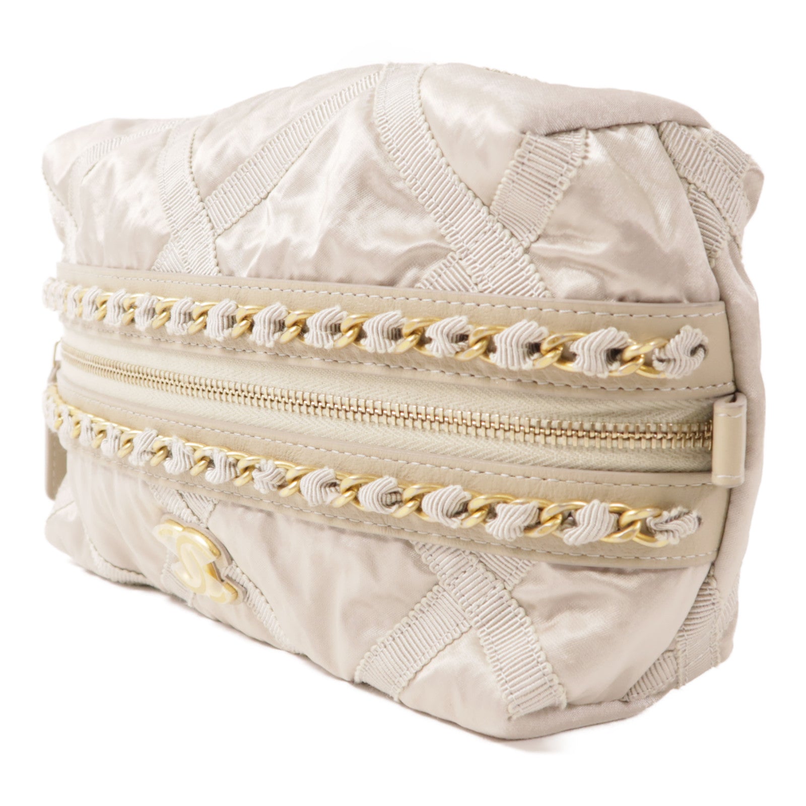 CHANEL 【激減優惠】尼龍Accessories Pouch金扣手挽袋