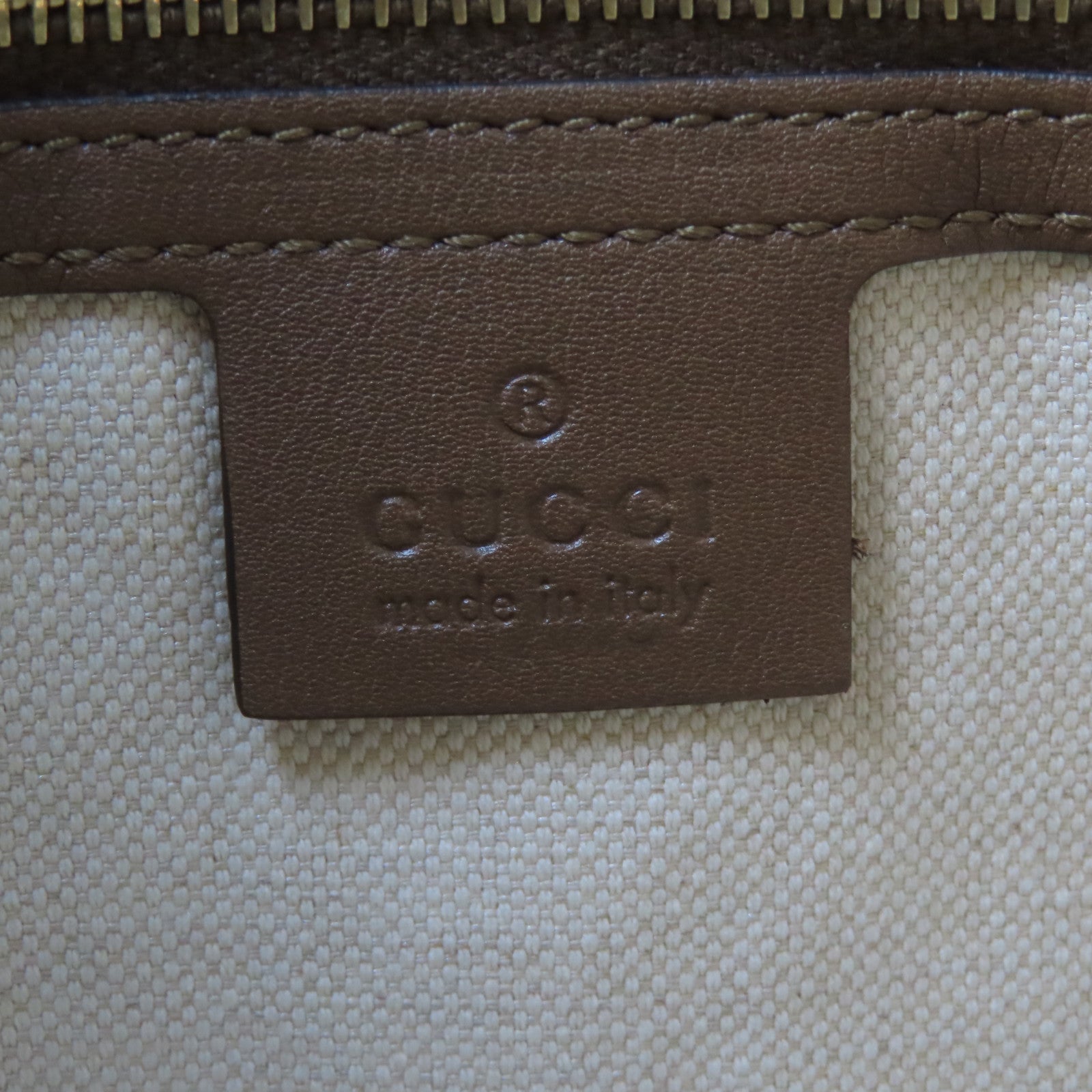 GUCCI 【激減優惠】塗層帆布Tote Bag金扣手挽袋啡色