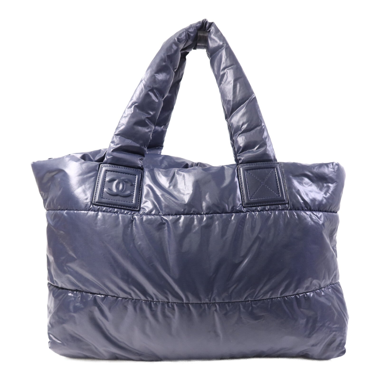 CHANEL 尼龍Coco Cocoon HandBag銀扣手挽袋