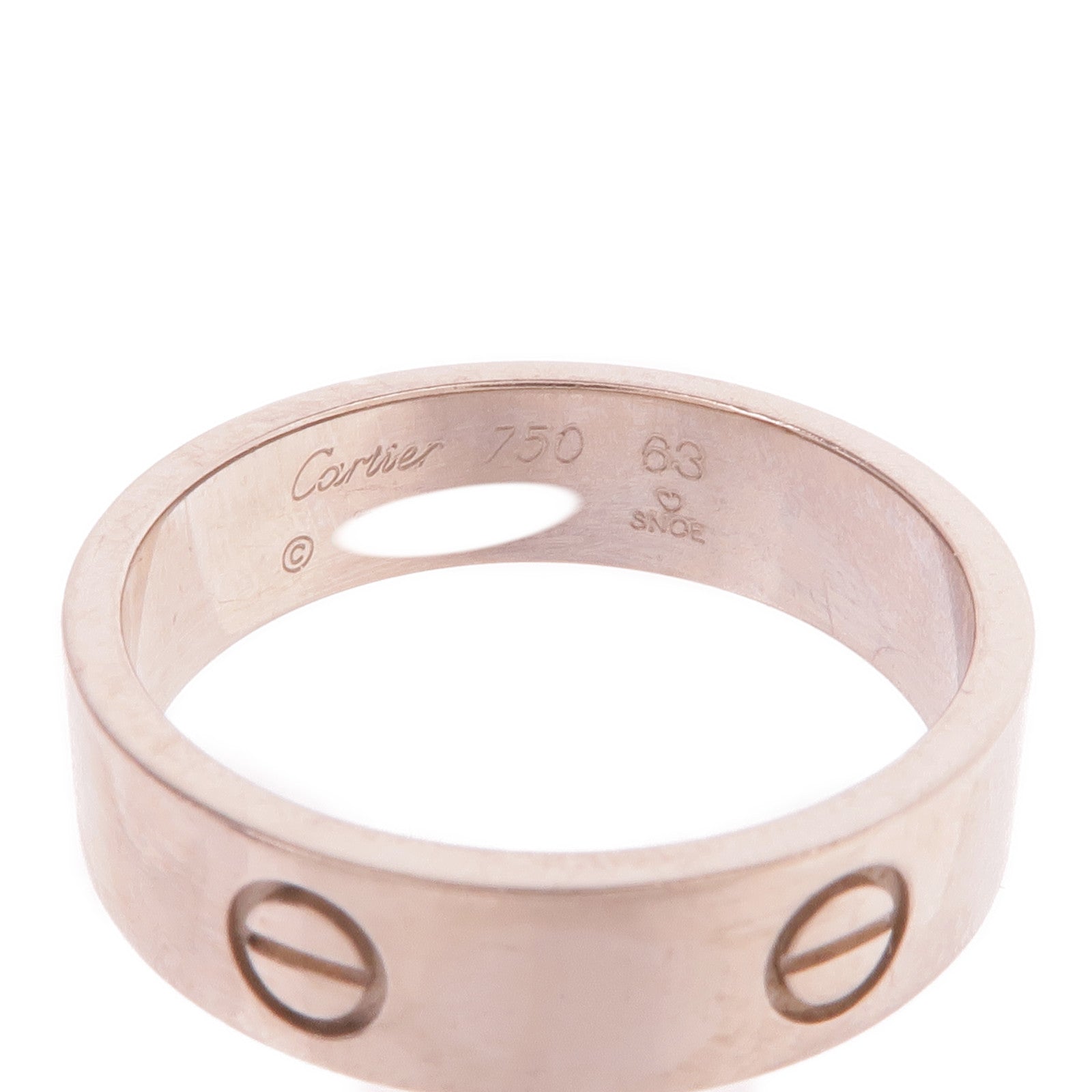 CARTIER 18K白金Love Ring鑽石戒指Cartier#63/US#10.5