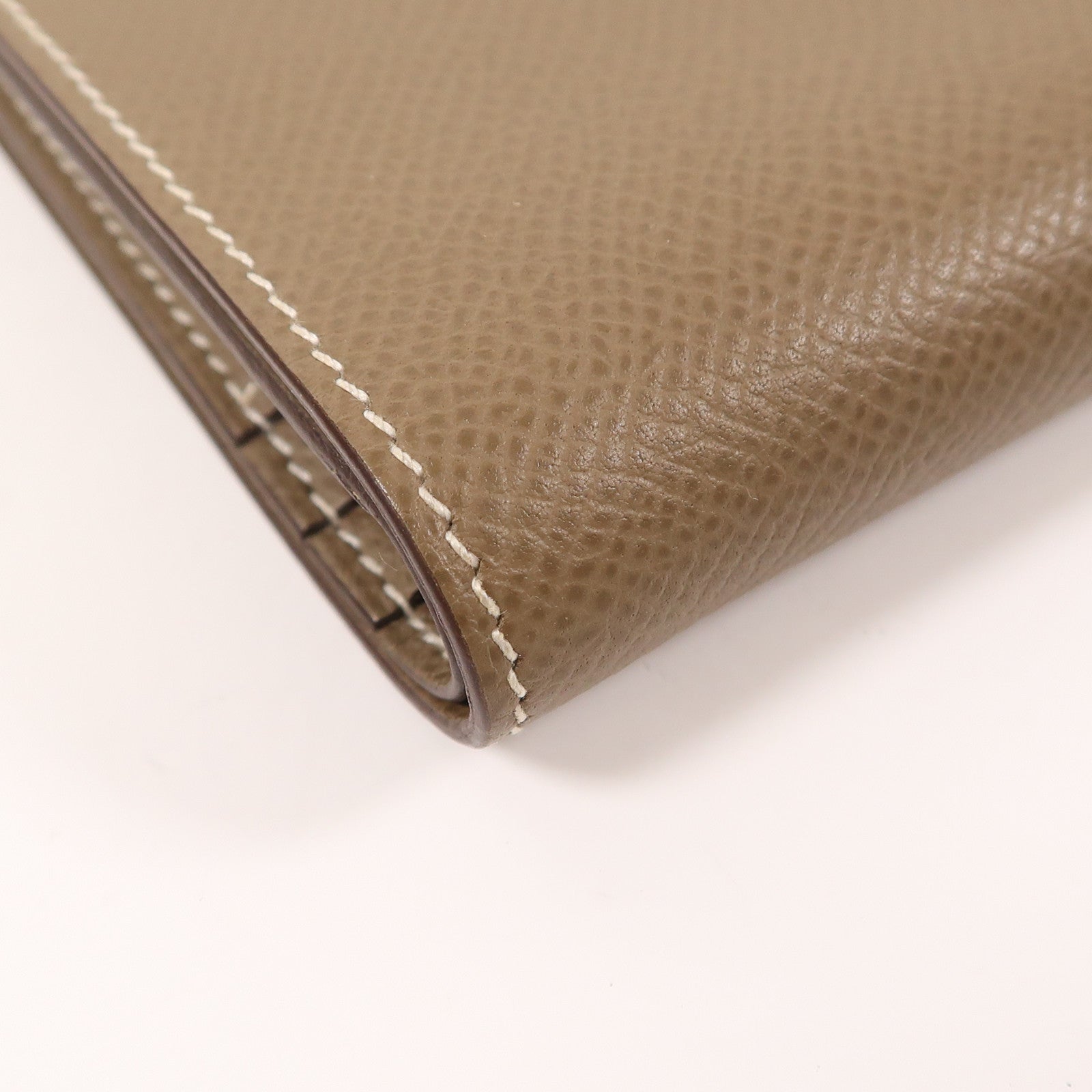 HERMES Epsom皮革Bearn Compact銀扣錢包Etoupe 18