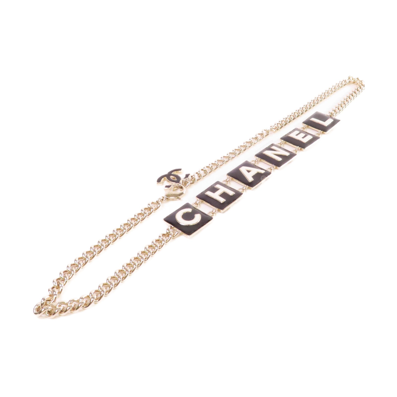 CHANEL 金屬Chain Belt金扣腰鏈黑色/金色