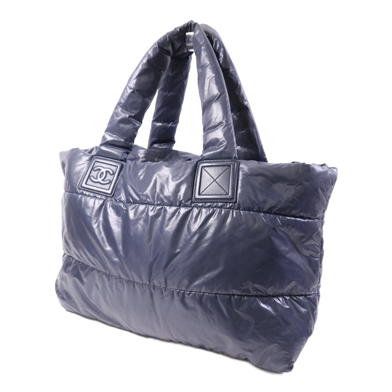 CHANEL 尼龍Coco Cocoon HandBag銀扣手挽袋