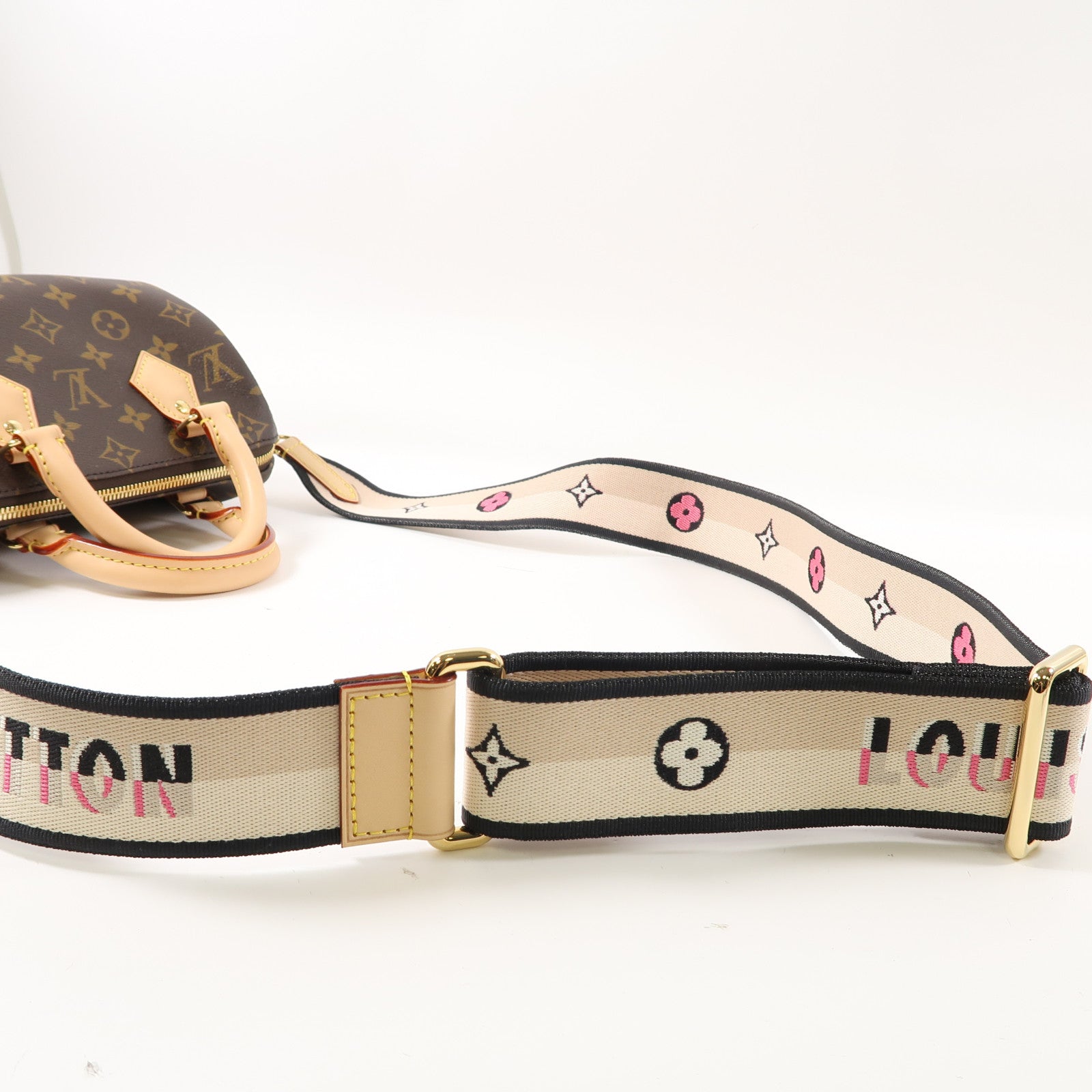LOUIS VUITTON Monogram Speedy 20金扣手挽肩背兩用袋啡色