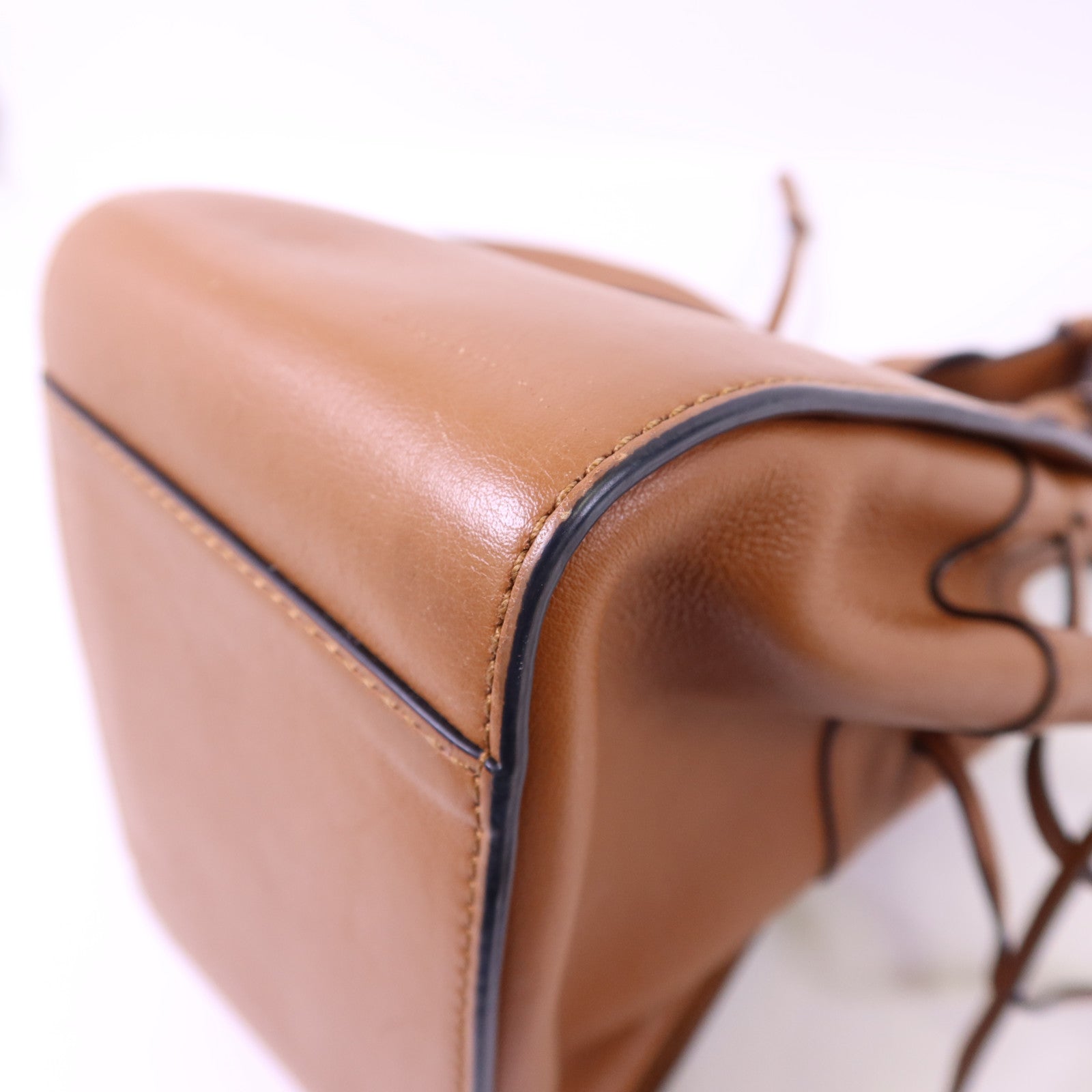 LOEWE 牛皮皮革Mini Hammock Drawstring銀扣手挽肩背兩用袋