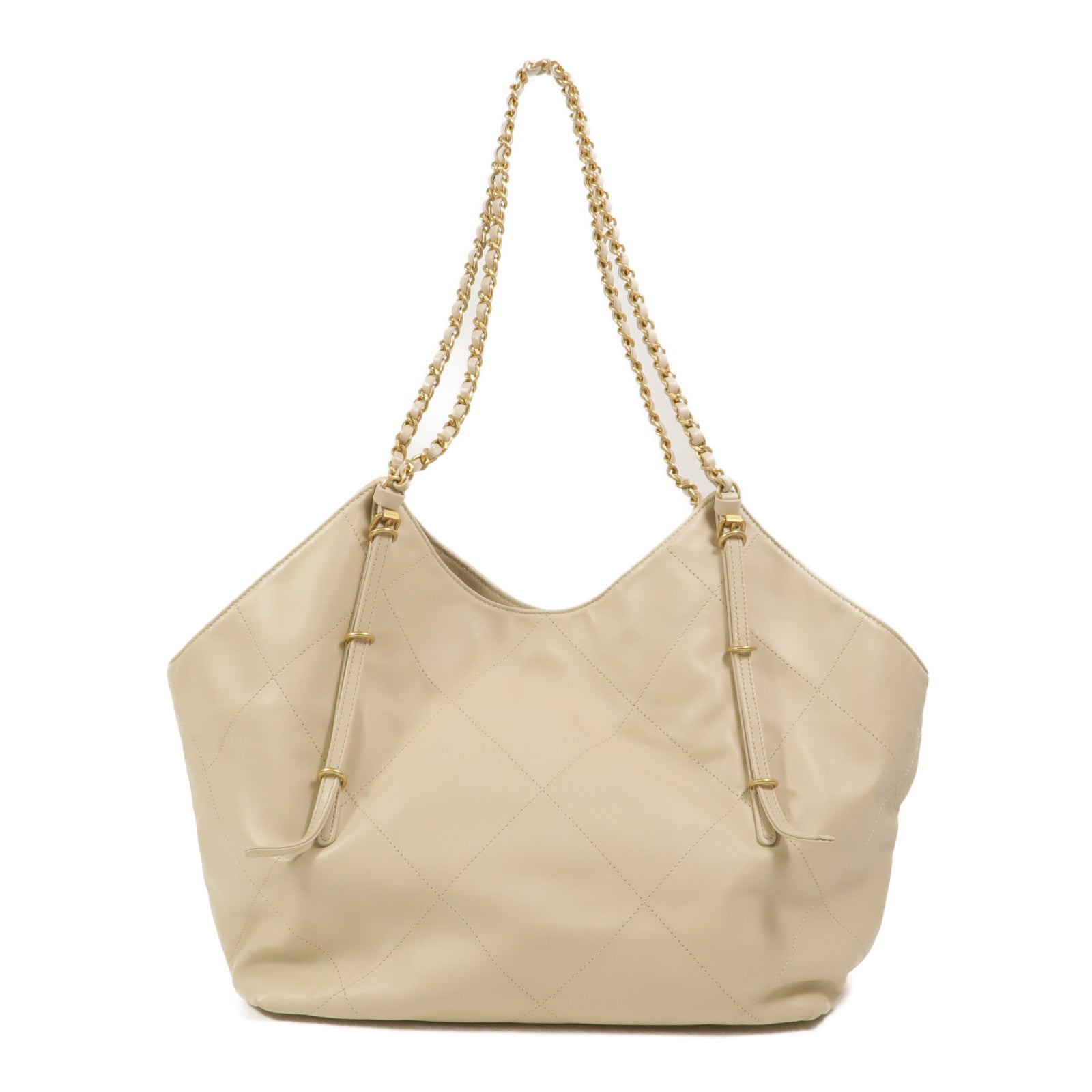CHANEL 牛皮皮革Shopping Tote鏈帶肩背袋