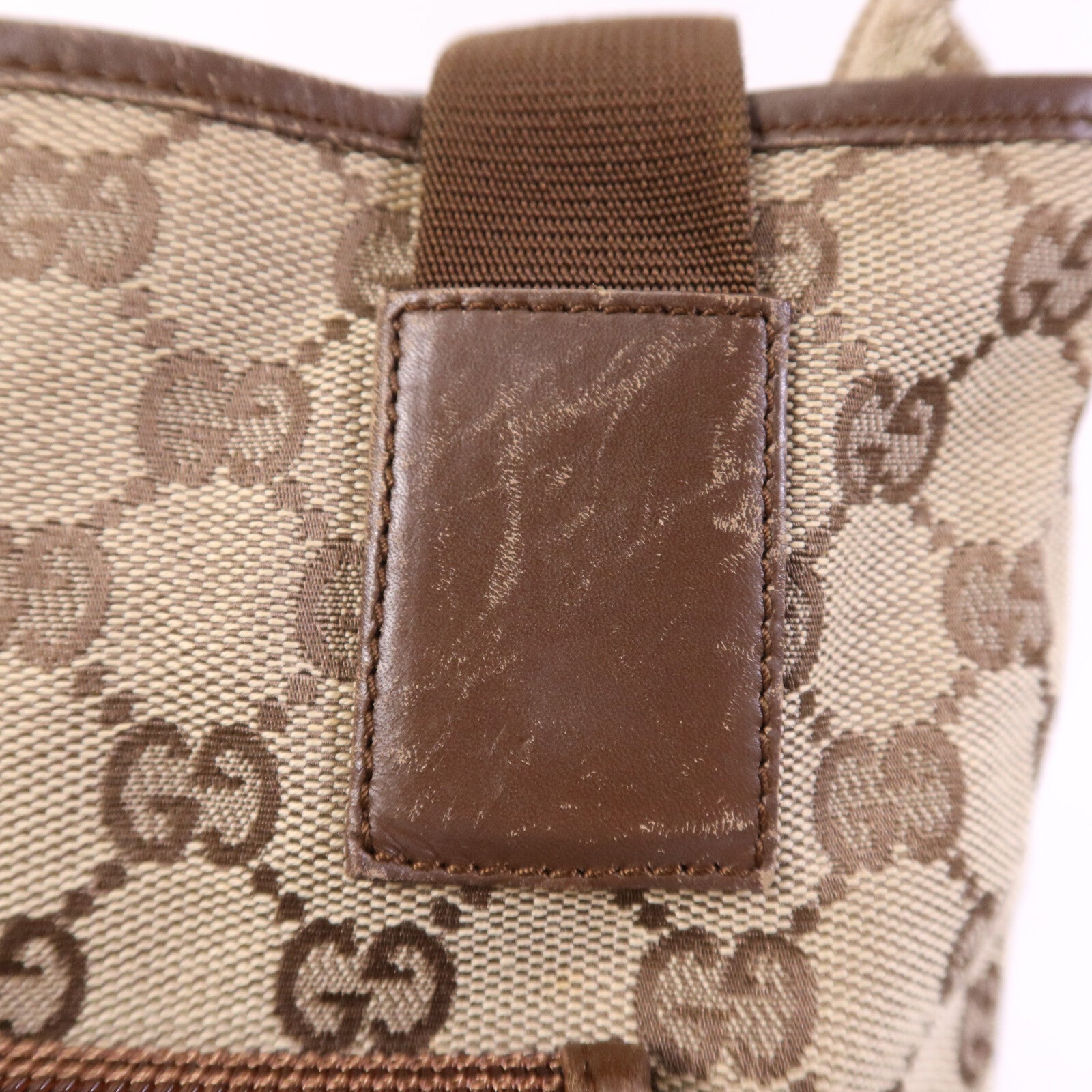 GUCCI 帆布Shoulder Bag銀扣肩背袋