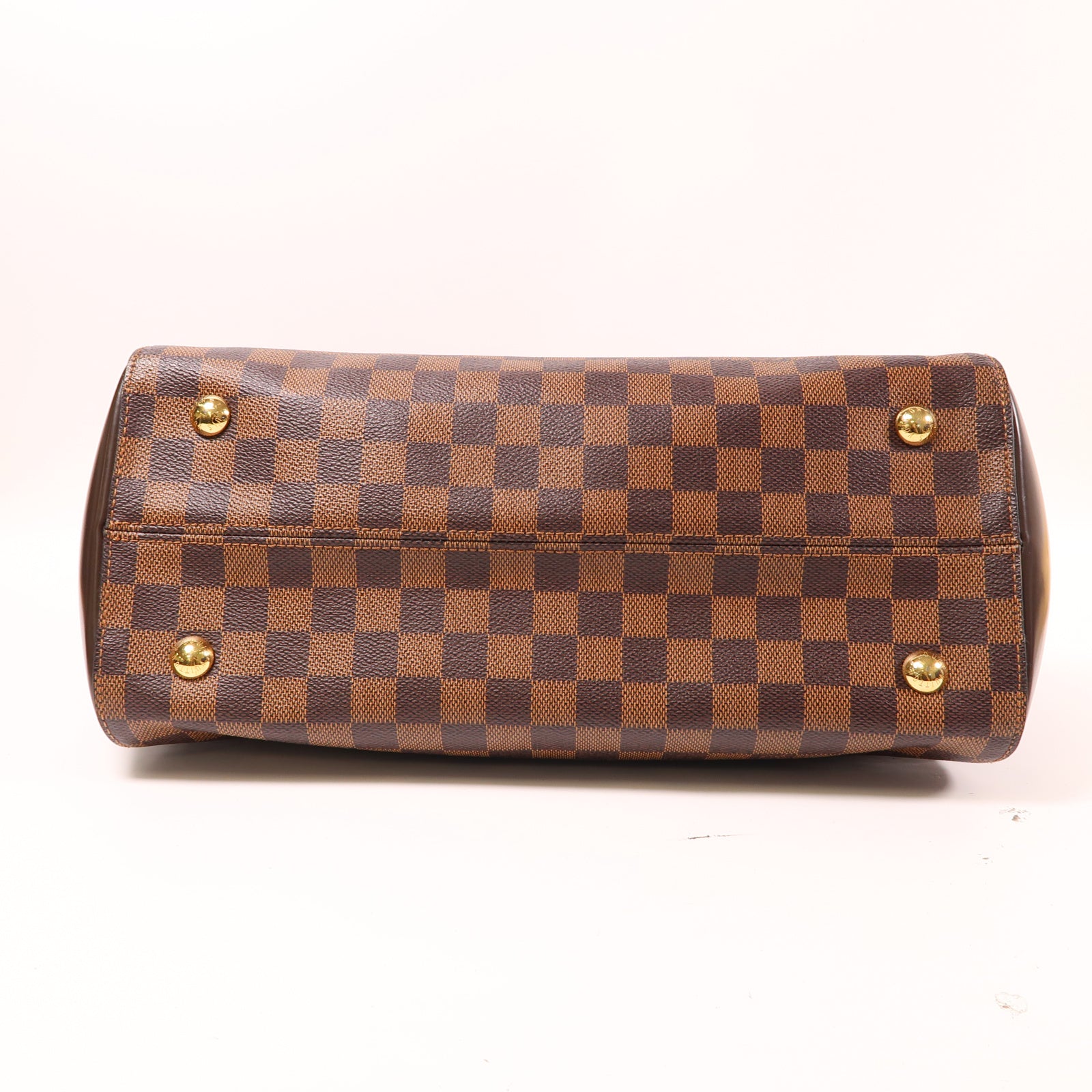 LOUIS VUITTON Damier Rivoli金扣手挽肩背兩用袋啡色
