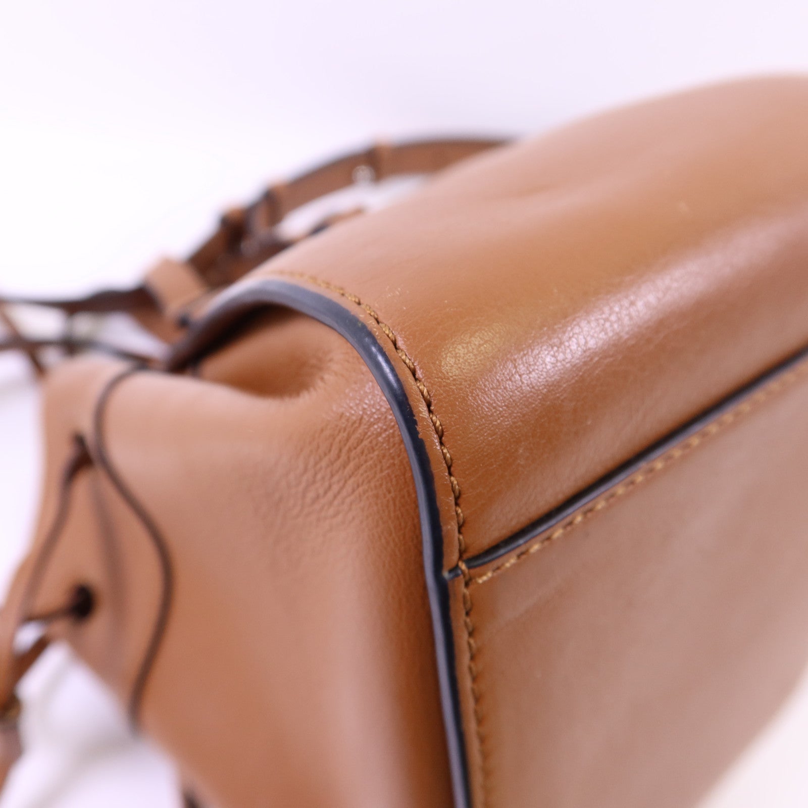 LOEWE 牛皮皮革Mini Hammock Drawstring銀扣手挽肩背兩用袋