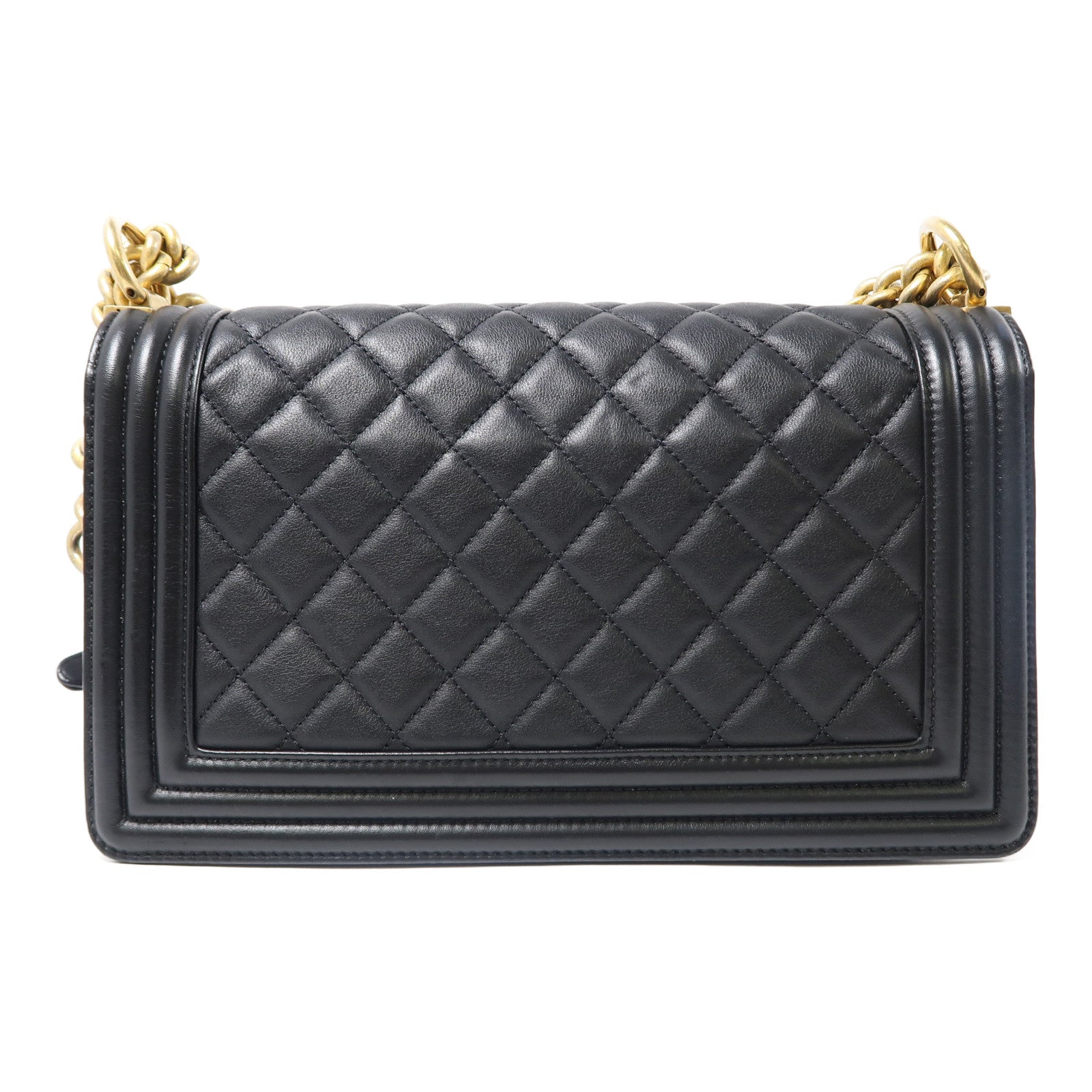 CHANEL 【激減優惠】菱格羊皮皮革Shoulder Bag金扣鏈帶肩背袋黑色