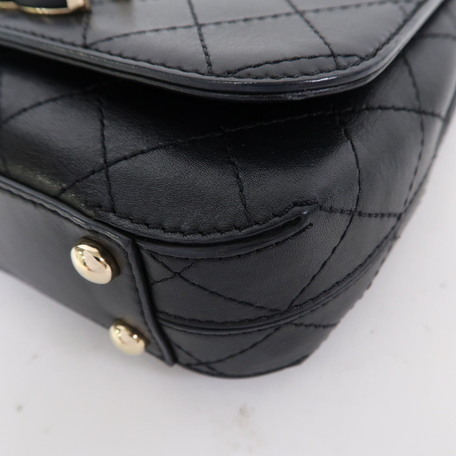 CHANEL 【激減優惠】菱格牛皮皮革Chain Shoulder Bag金扣鏈帶肩背袋黑色