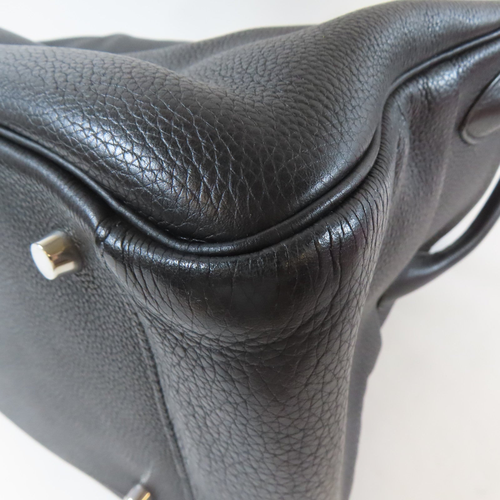 HERMES 【激減優惠】Clemence皮革Lindy 34銀扣肩背袋黑色