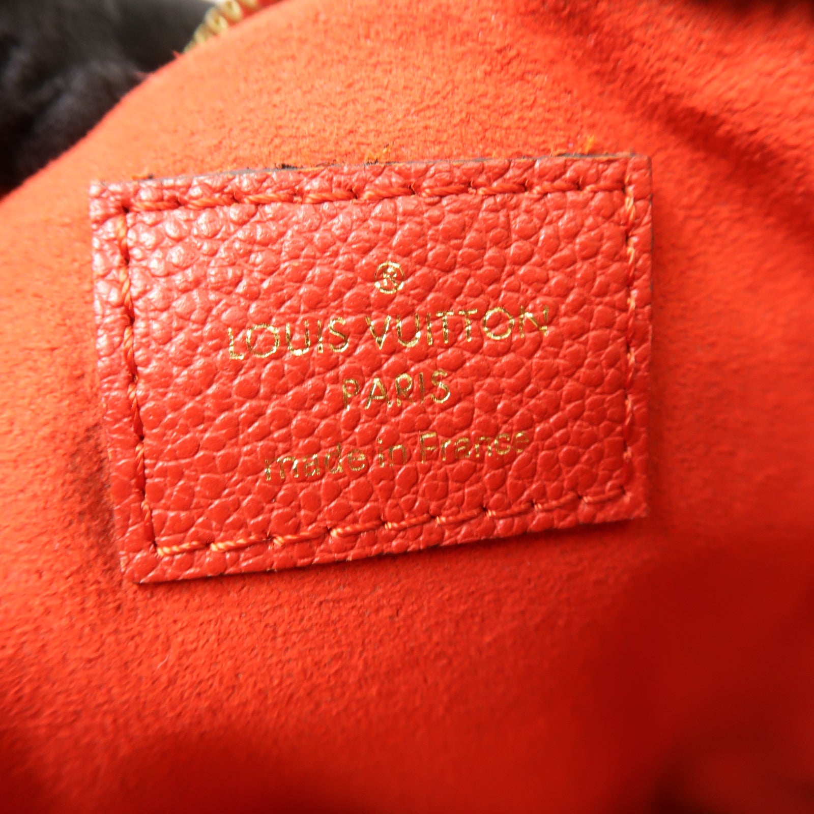 LOUIS VUITTON Monogram Empreinte Twice金扣肩背袋紅色