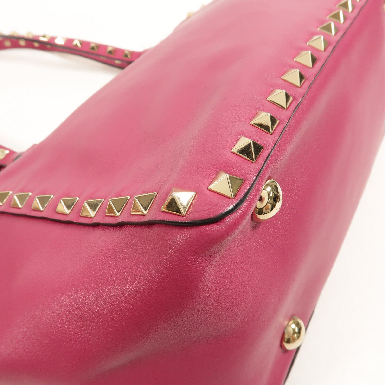 Valentino 牛皮皮革Rockstud Top Handle手挽肩背兩用袋