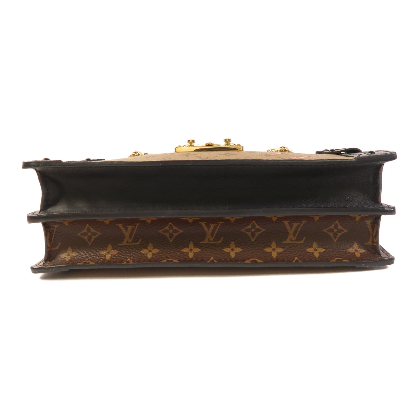 LOUIS VUITTON LV GHW Trunk Clutch Shoulder Bag M43596 Monogram Reverse Brown