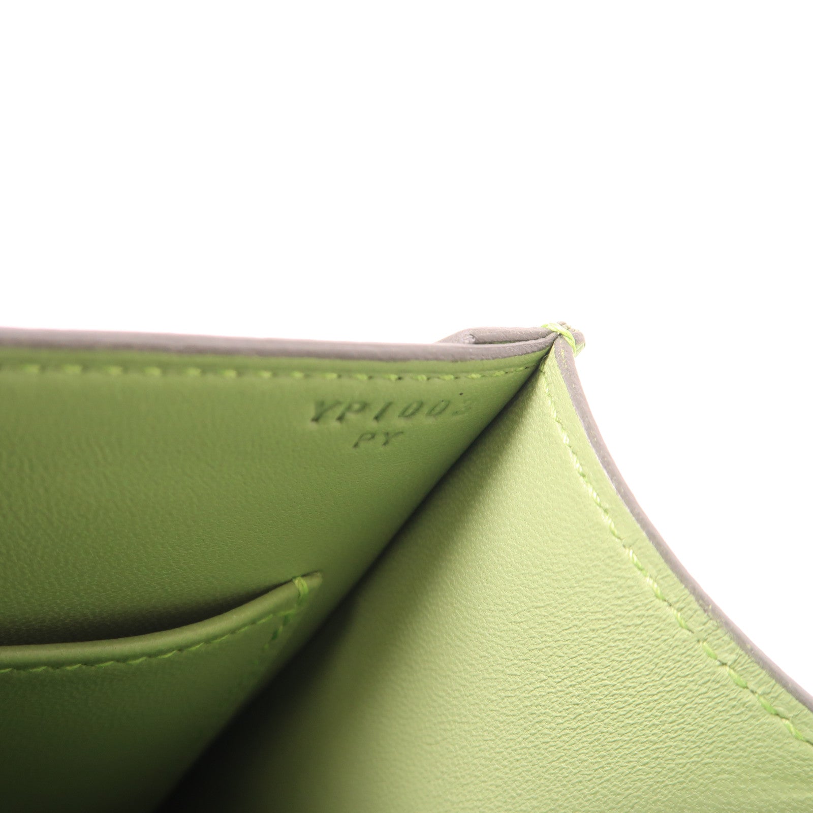 HERMES Epsom皮革Verrou 23金扣肩背袋Vert Criquet