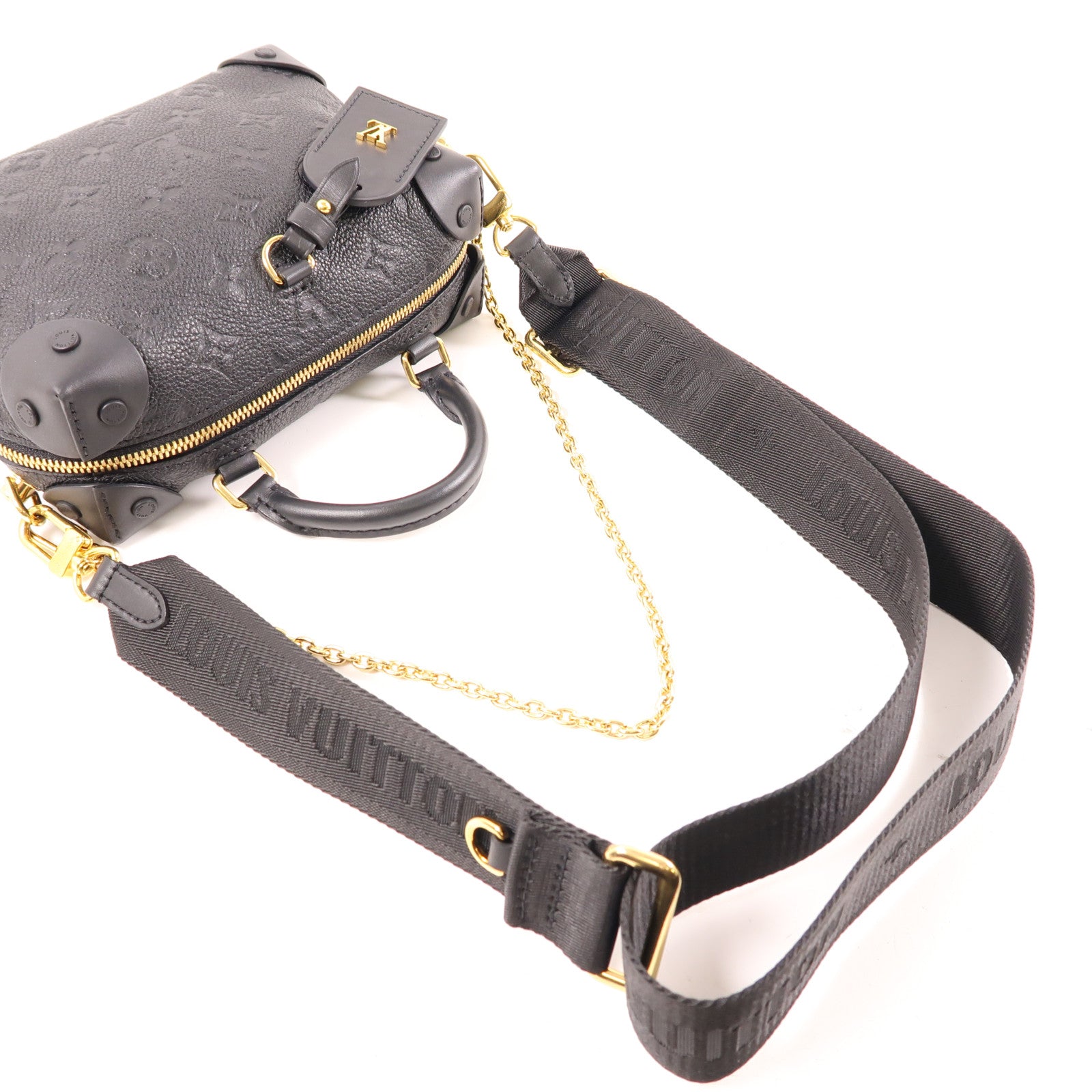 LOUIS VUITTON Monogram Empreinte Petite Malle Souple手挽肩背兩用袋黑色