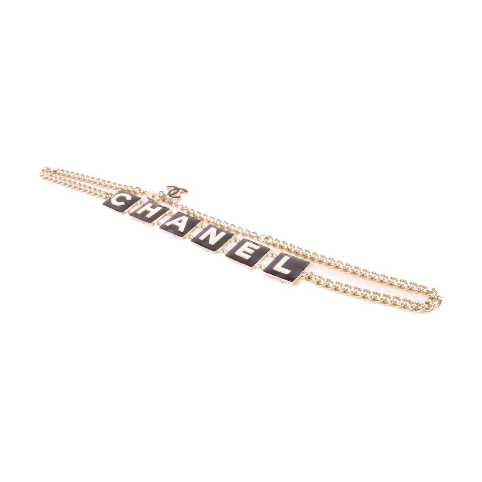 CHANEL 金屬Chain Belt金扣腰鏈黑色/金色