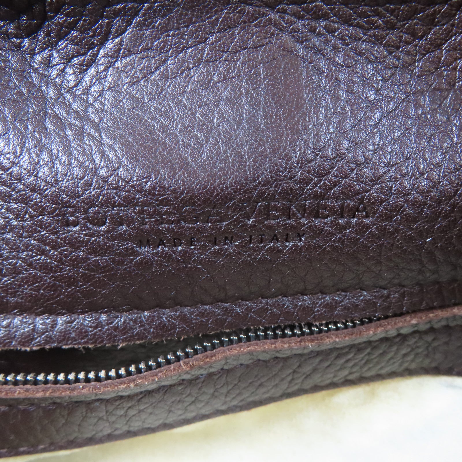 BOTTEGA VENETA 牛皮皮革Tote Bag銀扣手挽袋啡色