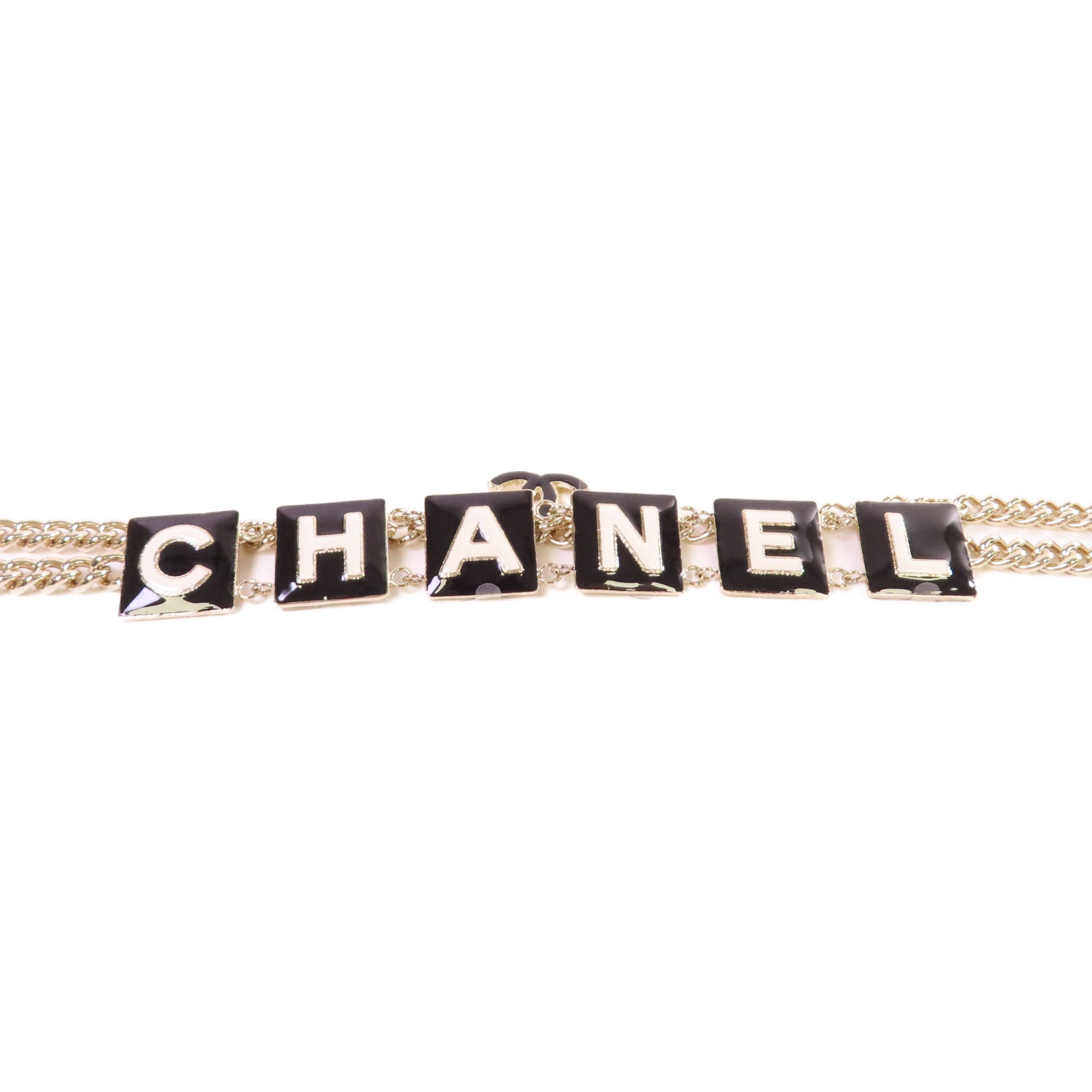 CHANEL 金屬Chain Belt金扣腰鏈黑色/金色