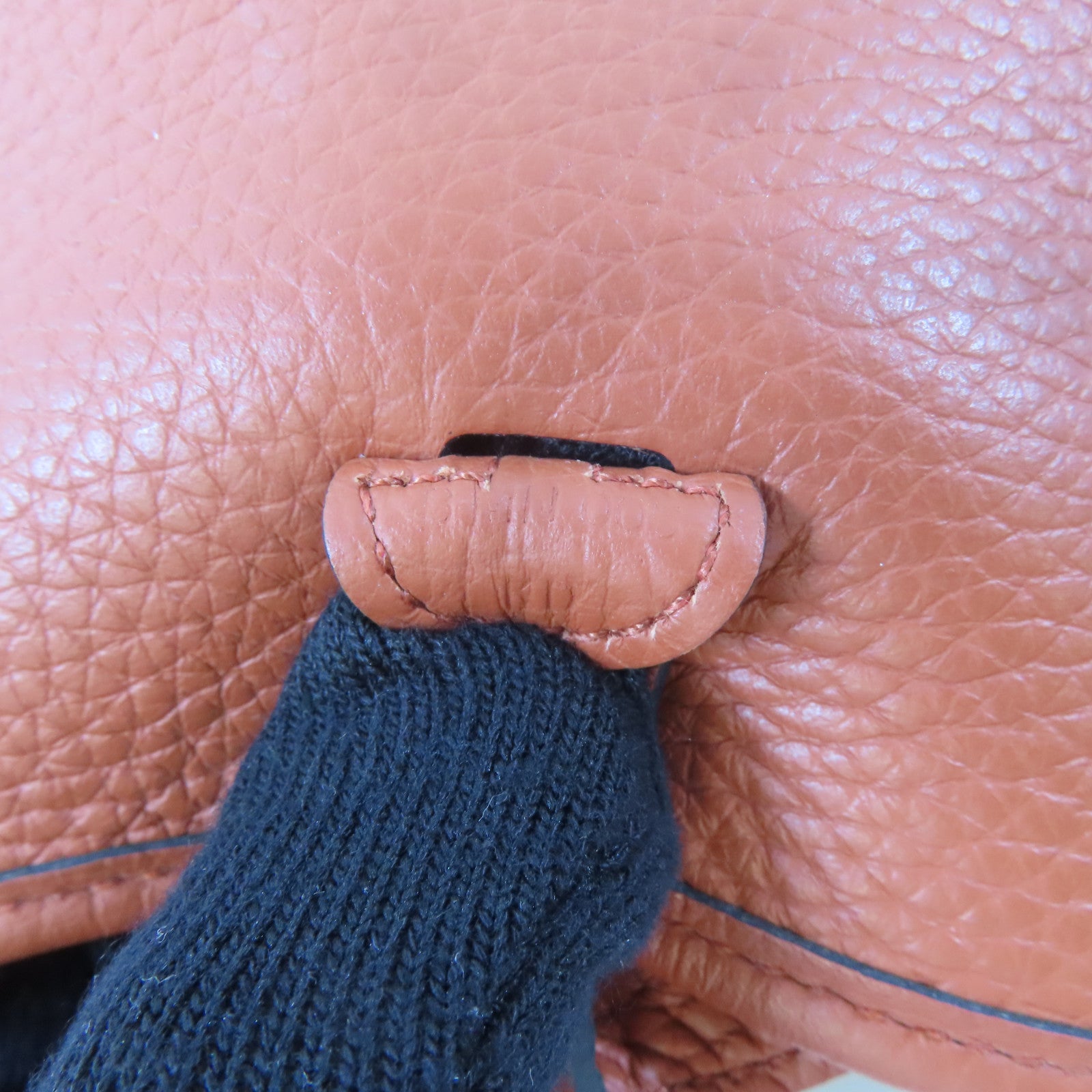 HERMES 【激減優惠】Clemence皮革Mini Evelyne銀扣肩背袋Cuivre/啡色