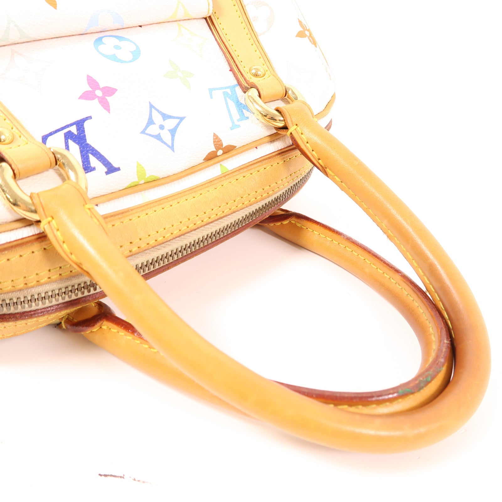 LOUIS VUITTON 【激減優惠】Monogram Multicolore Priscilla金扣手挽袋白色