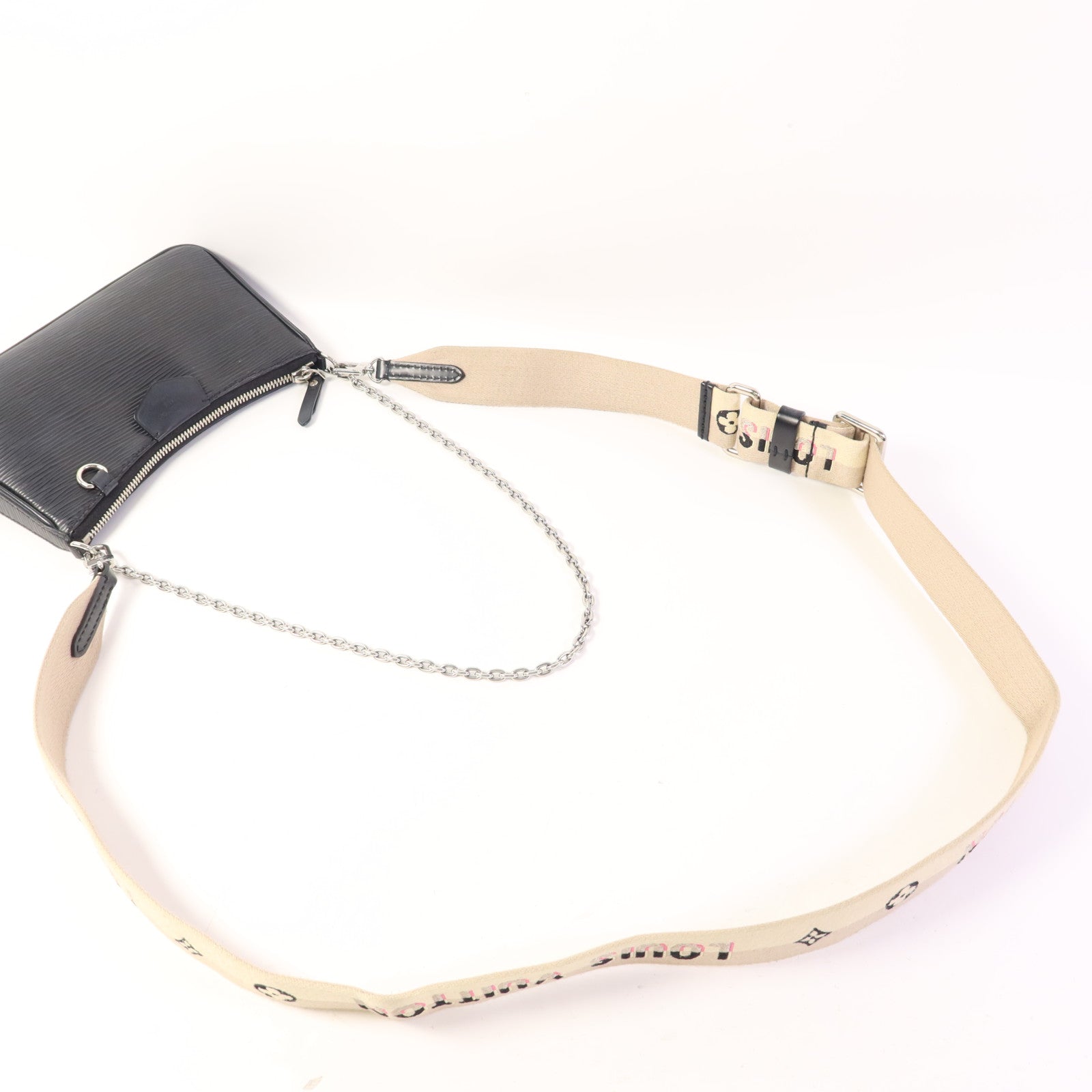 LOUIS VUITTON Epi Easy Pouch on Strap銀扣手挽肩背兩用袋