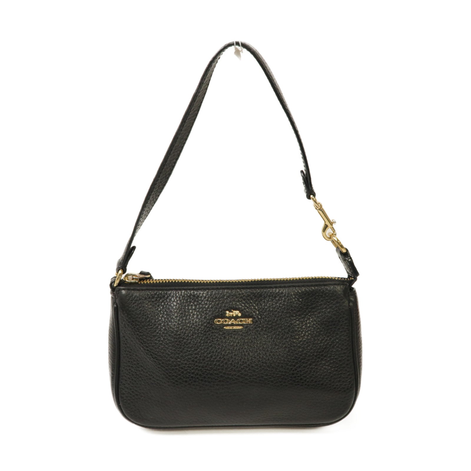 COACH 【激減優惠】牛皮皮革Shoulder Bag金扣肩背袋黒色