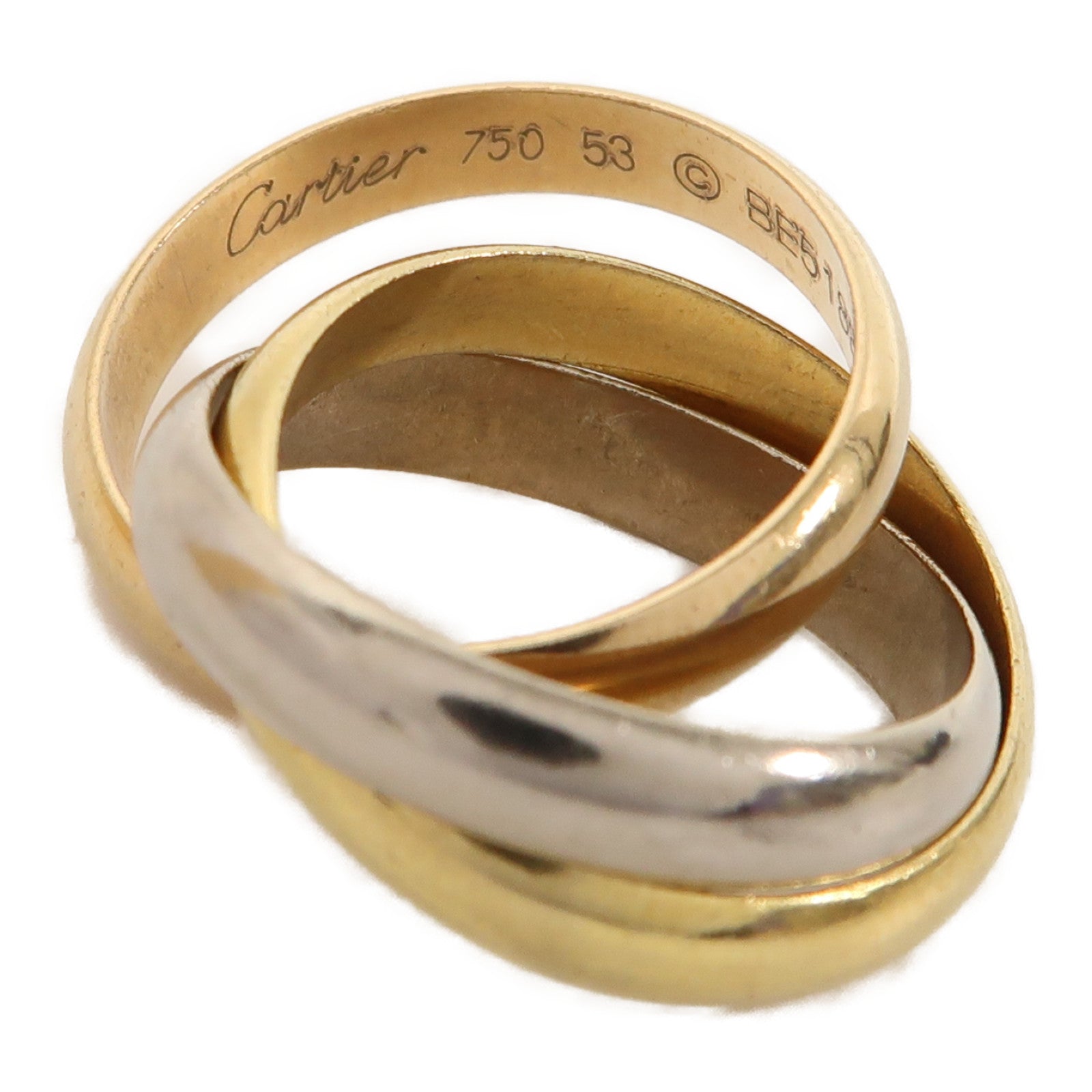 CARTIER 【激減優惠】18K黃金/白金/玫瑰金Trinity Ring 11.7g戒指US#5