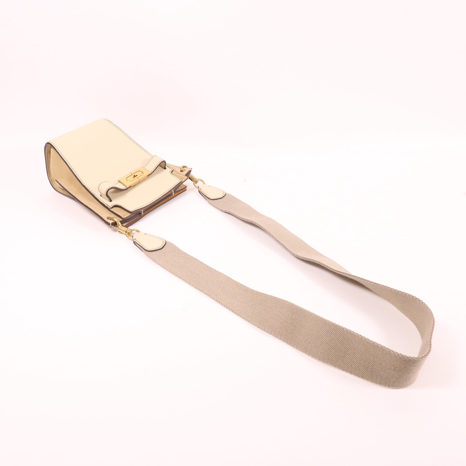 Tory Burch 牛皮皮革/麂皮皮革Shoulder Bag金扣肩背袋