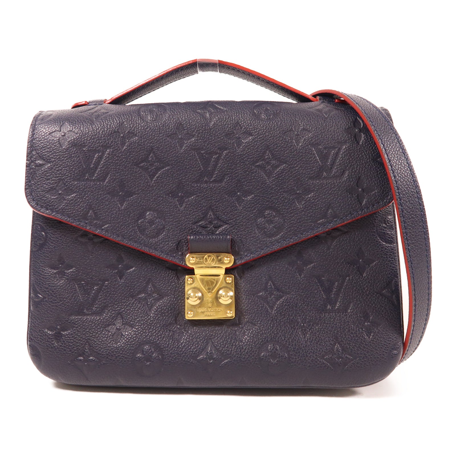 LOUIS VUITTON 【激減優惠】Monogram Empreinte Pochette Metis金扣手挽肩背兩用袋深藍色
