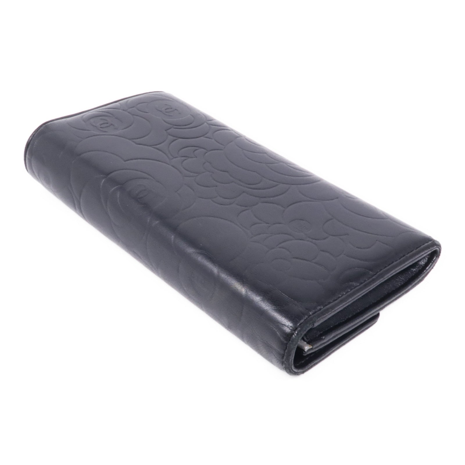 CHANEL 羊皮皮革Long Wallet銀扣長錢包