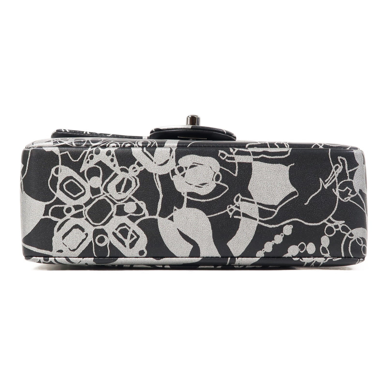 CHANEL 【激減優惠】牛皮皮革Chain Shoulder銀扣鏈帶肩背袋黑色/銀色