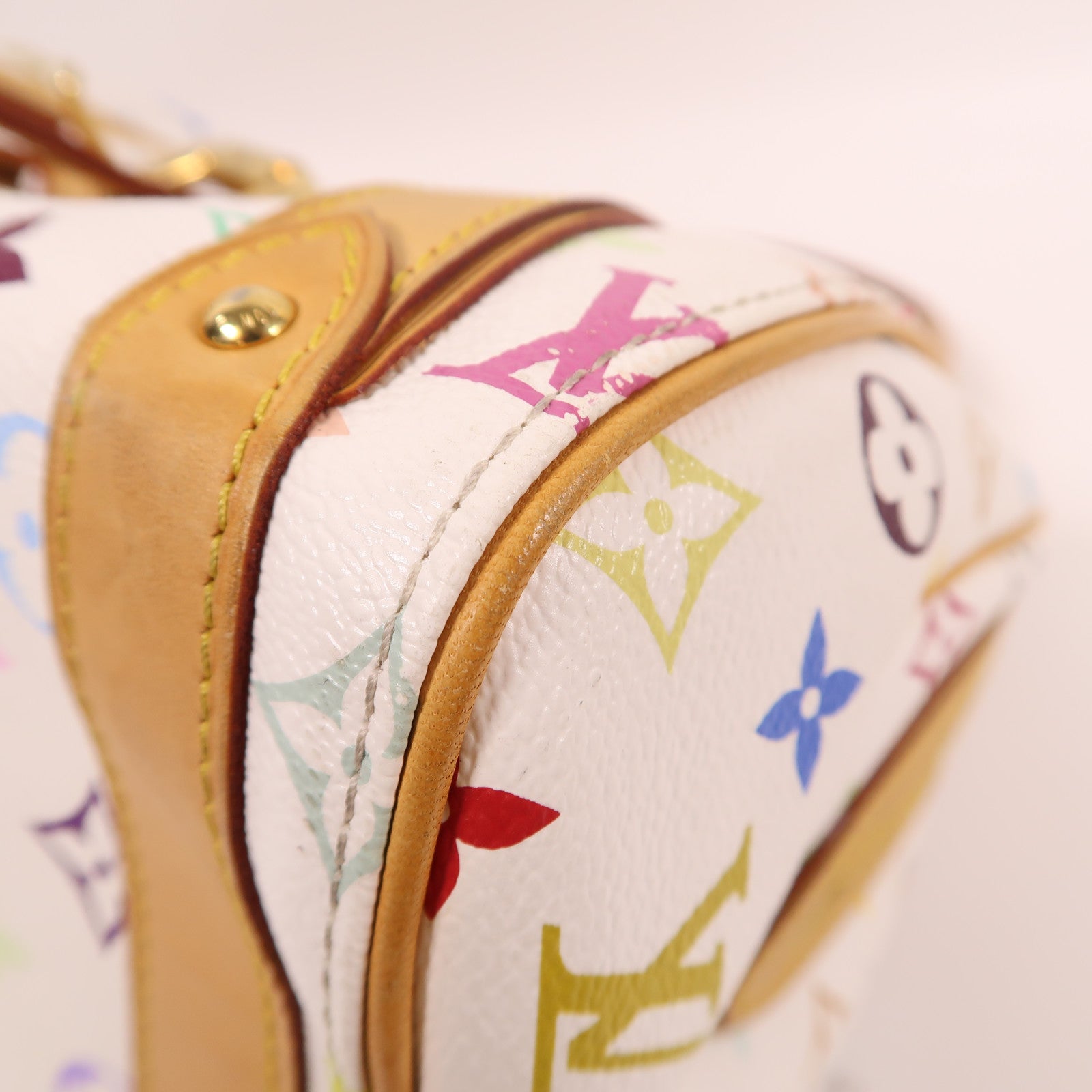 LOUIS VUITTON 【激減優惠】Monogram Multicolore Priscilla金扣手挽袋白色