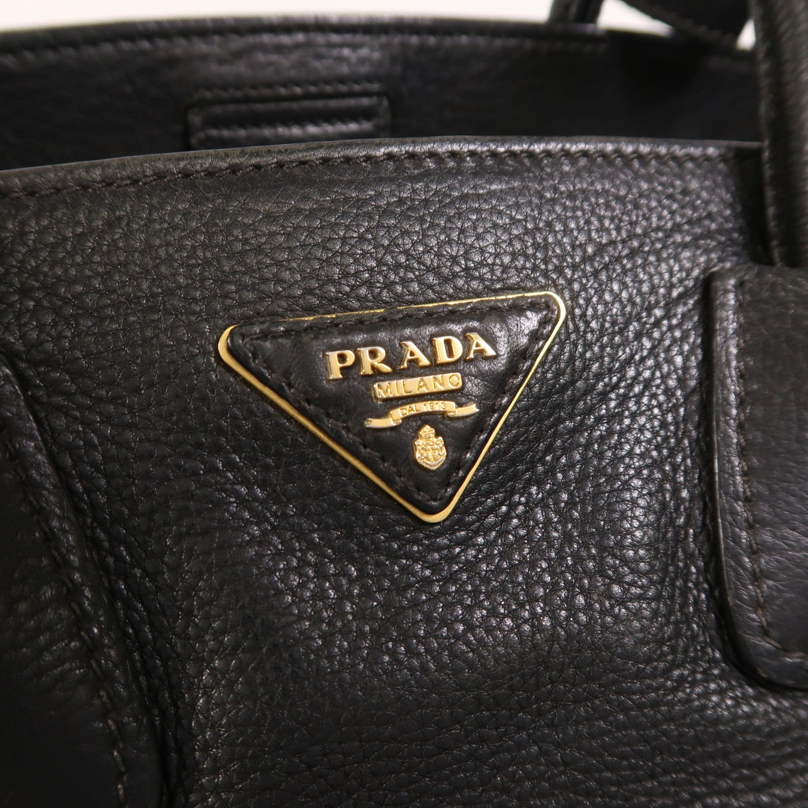 PRADA 牛皮皮革2 Way Shoulder金扣手挽肩背兩用袋