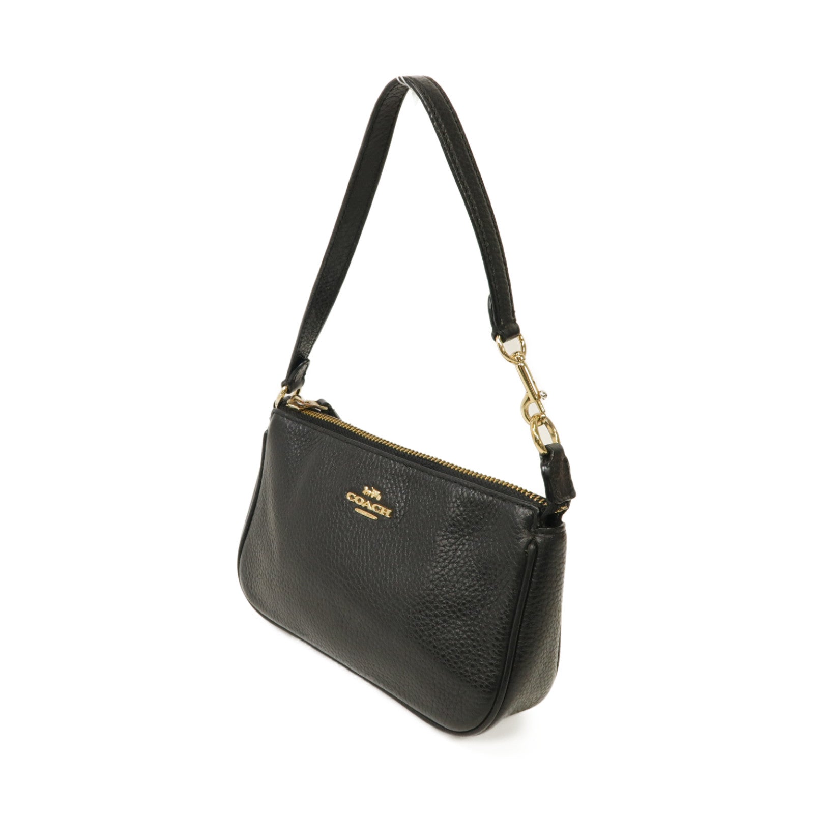 COACH 【激減優惠】牛皮皮革Shoulder Bag金扣肩背袋黒色