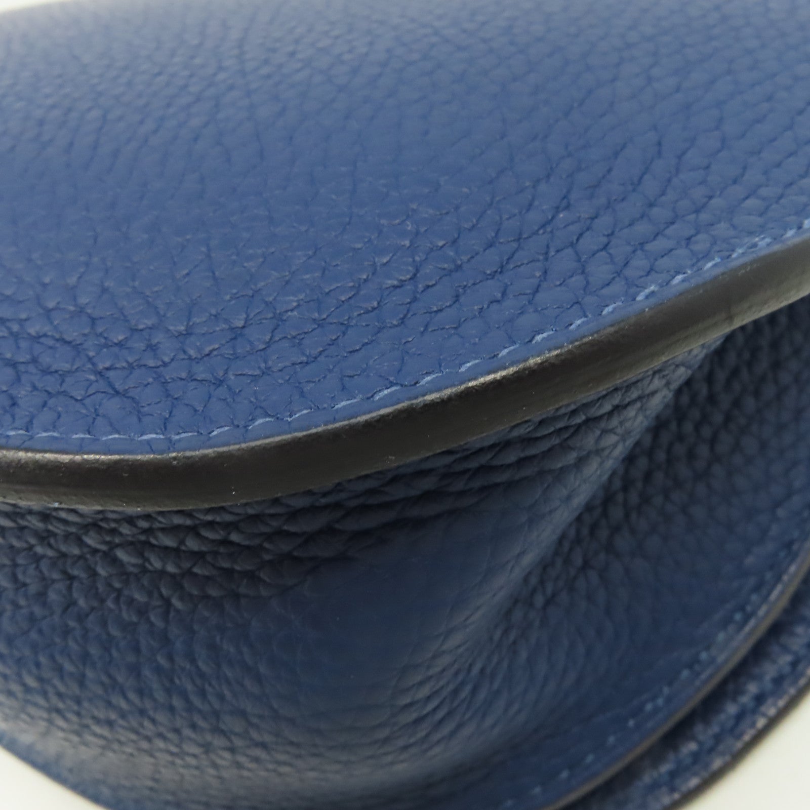 HERMES 【激減優惠】Clemence皮革Sac Saut 25 Shoulder Bag金扣肩背袋藍色