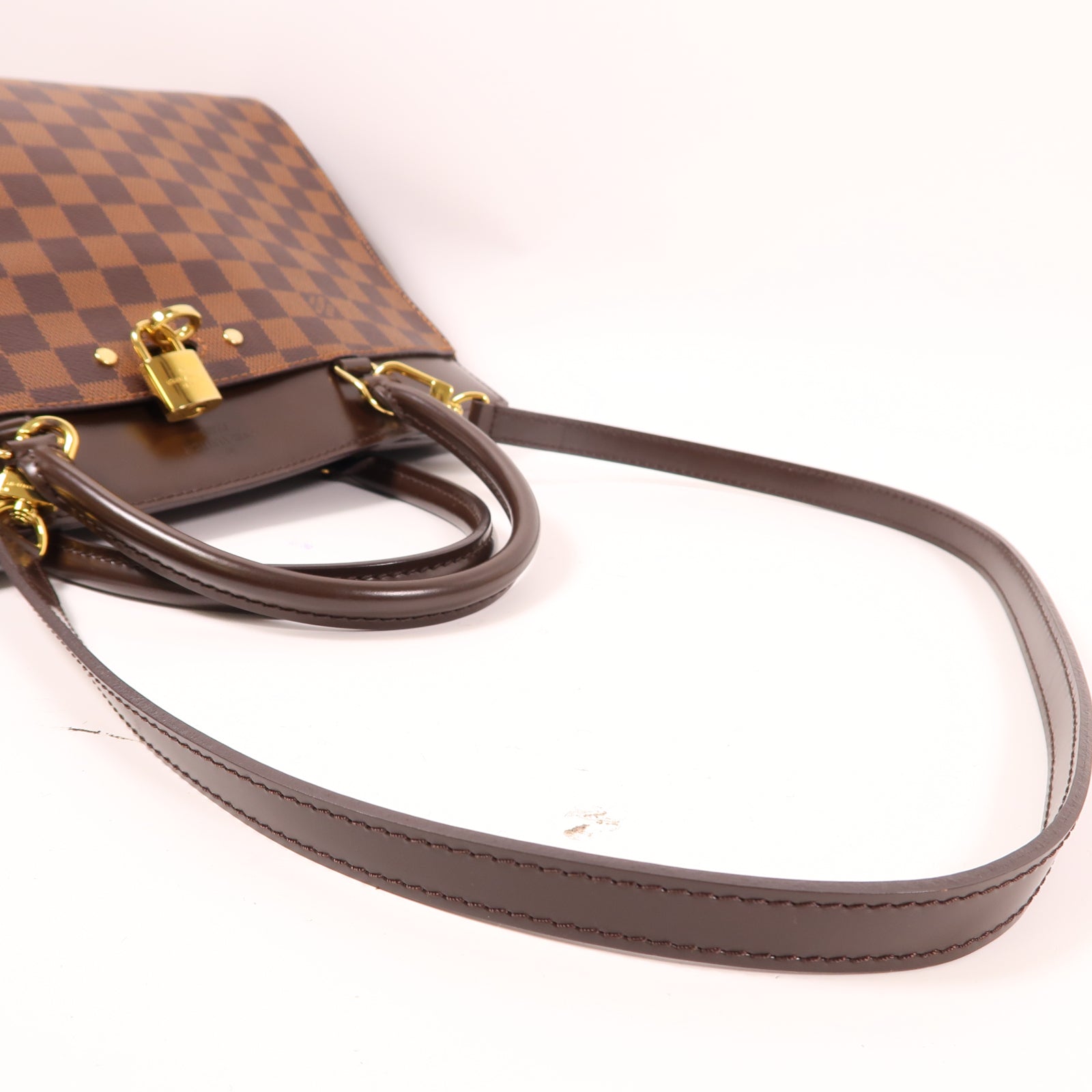 LOUIS VUITTON Damier Rivoli金扣手挽肩背兩用袋啡色