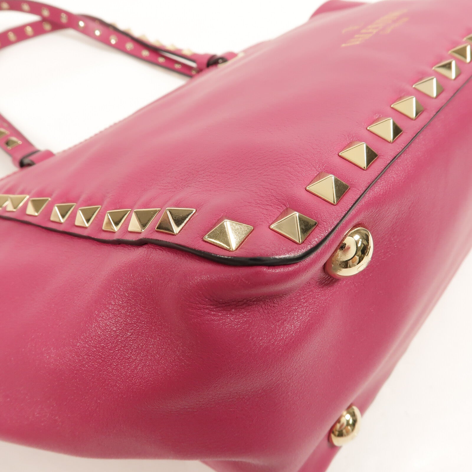 Valentino 牛皮皮革Rockstud Top Handle手挽肩背兩用袋