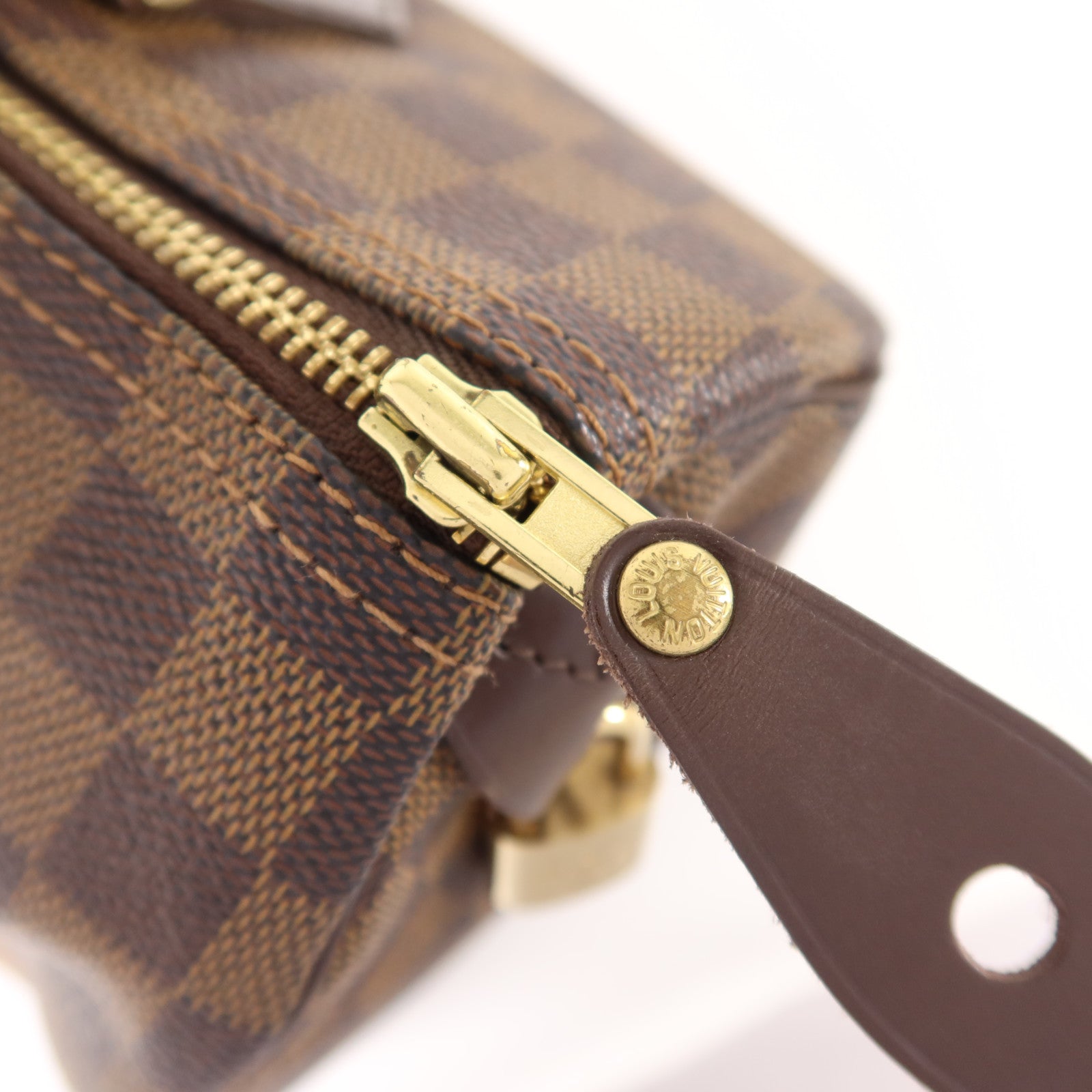LOUIS VUITTON Damier Speedy 30金扣手挽袋