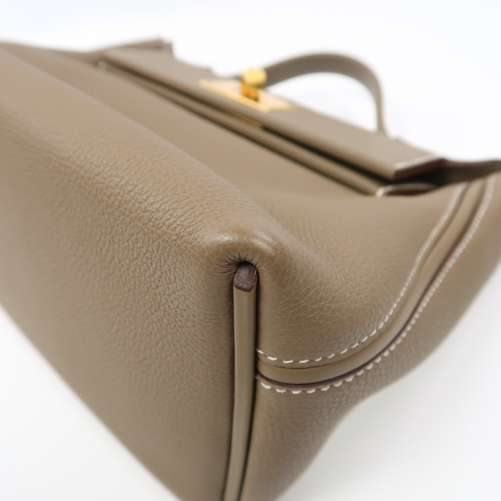 HERMES Togo皮革24/24 29cm金扣手挽肩背兩用袋大象灰色