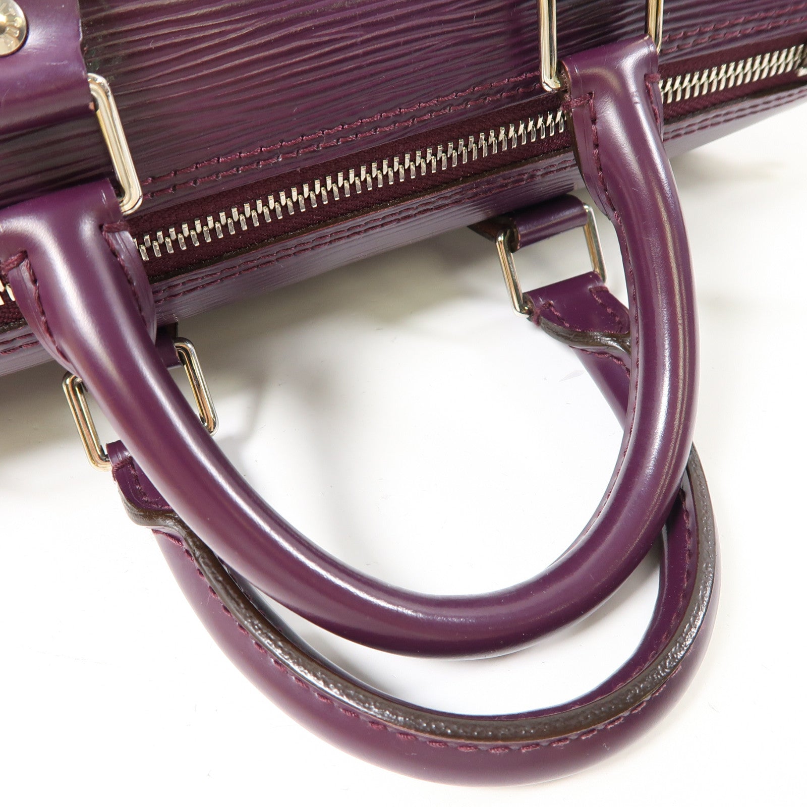 LOUIS VUITTON Epi Speedy 30銀扣手挽袋紫色
