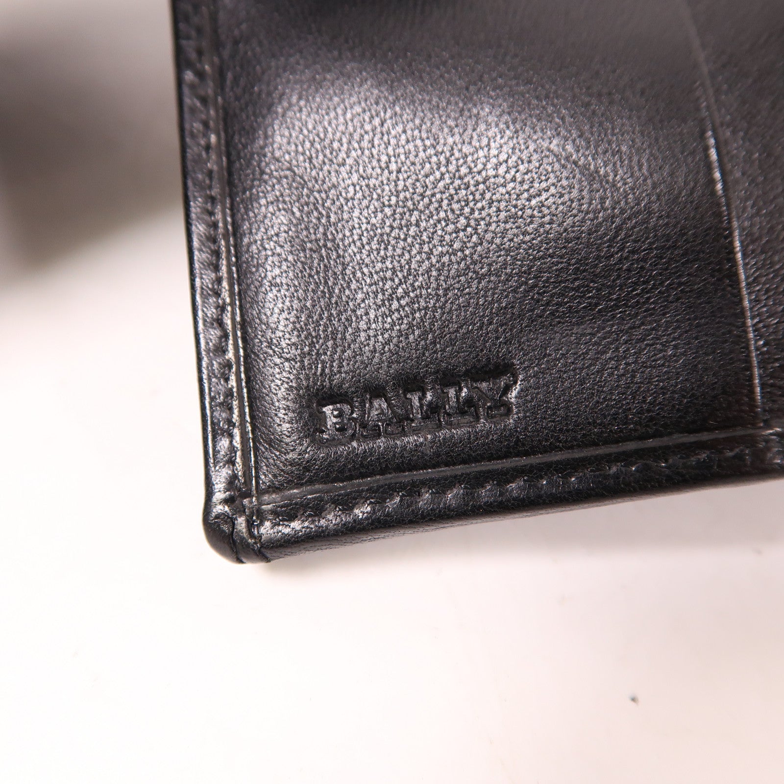 BALLY GHW Wallet Lambskin Leather Black