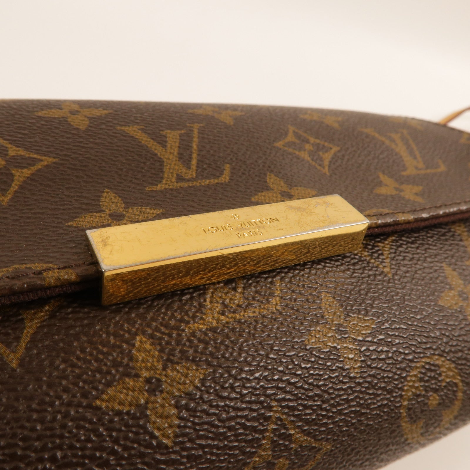 LOUIS VUITTON Monogram Favorite MM金扣手挽肩背兩用袋棕色