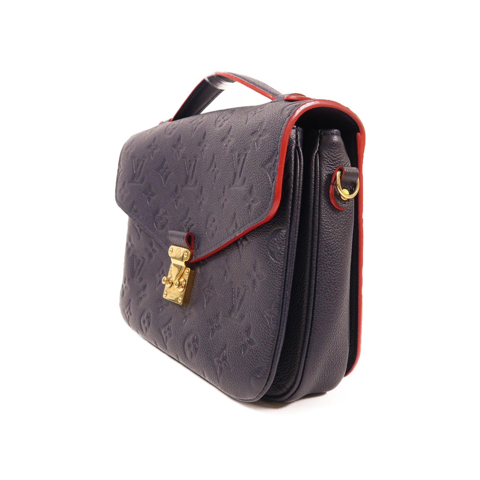 LOUIS VUITTON 【激減優惠】Monogram Empreinte Pochette Metis金扣手挽肩背兩用袋深藍色